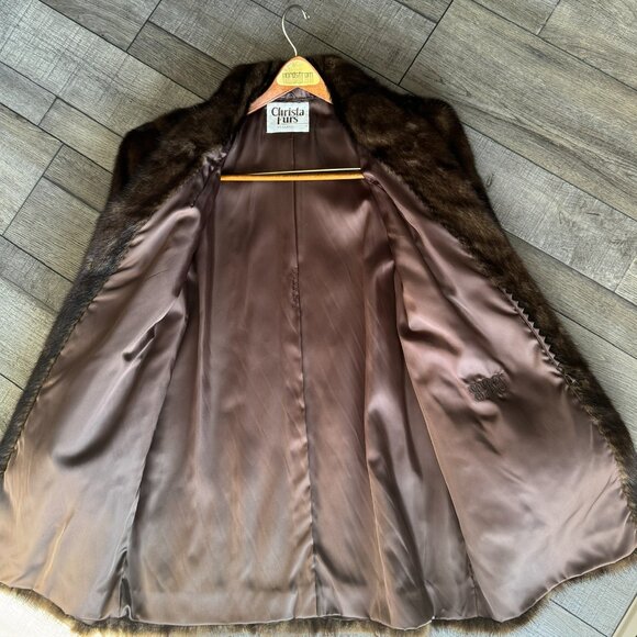 1970s Christa Furs Genuine Mink Coat Stroller - Retro Mob Wife Chic - Picture 11 of 12